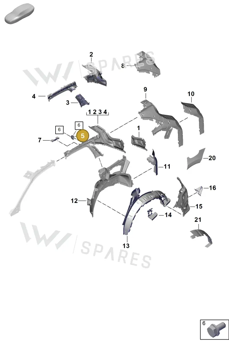 9Y0809485AY — Porsche Cayenne Coupe (2023-2023) diagram p60801520, position 5