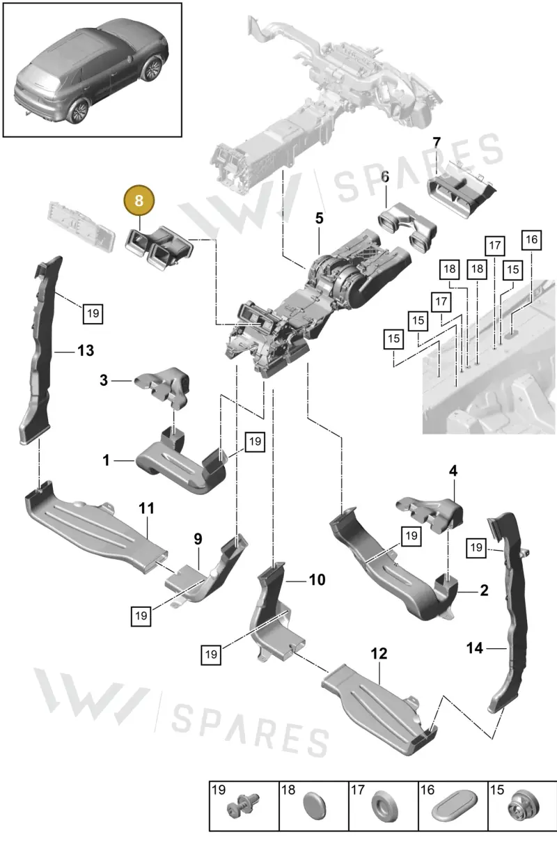 9Y0815217B — Porsche Cayenne (2017-2023) diagram p51814014, position 8