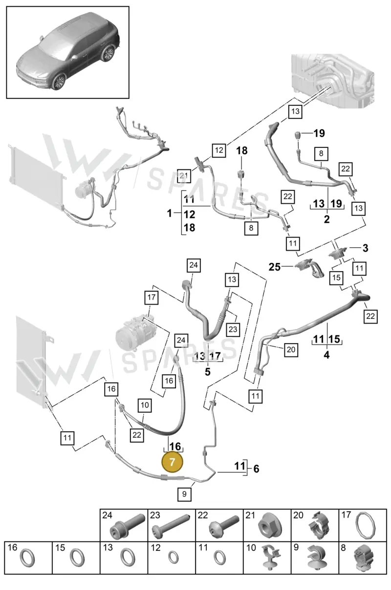 9Y0816721C — Porsche Cayenne (2017-2023) diagram p51814040, position 7
