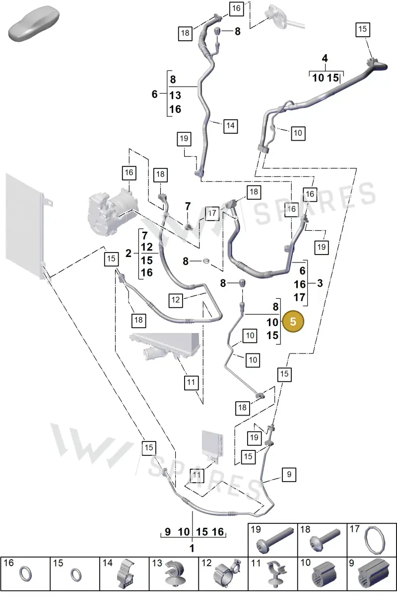 9Y0816729K — Porsche Cayenne Coupe (2023-2023) diagram p60815700, position 5