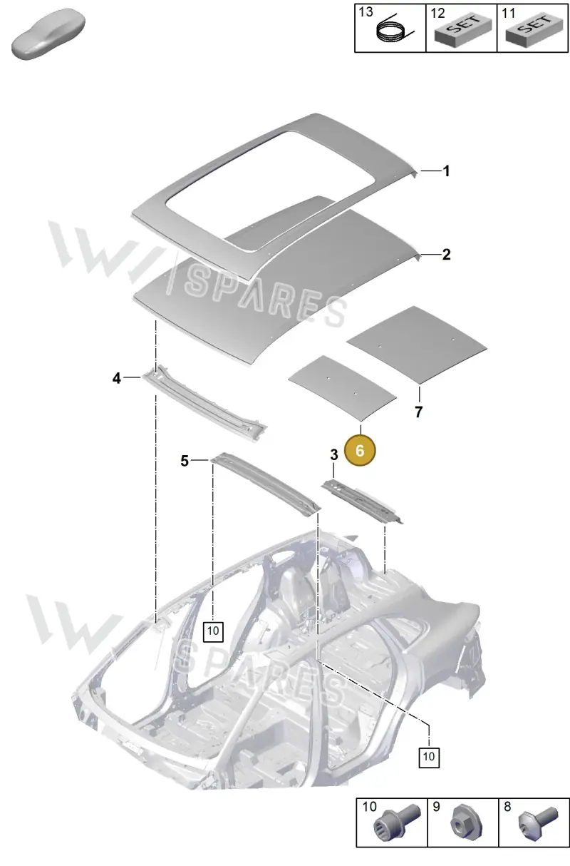 9Y0817119A — Porsche Cayenne Coupe (2023-2023) diagram p60801450, position 6