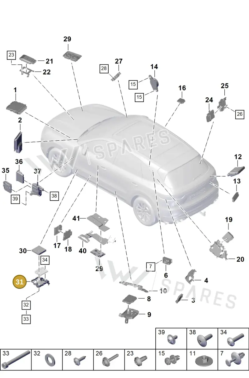 9Y0819541 — Porsche Cayenne (2017-2023) diagram p51901003, position 31