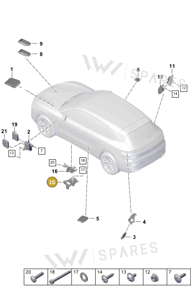 9Y0819541A — Porsche Cayenne Coupe (2023-2023) diagram p60901000, position 15