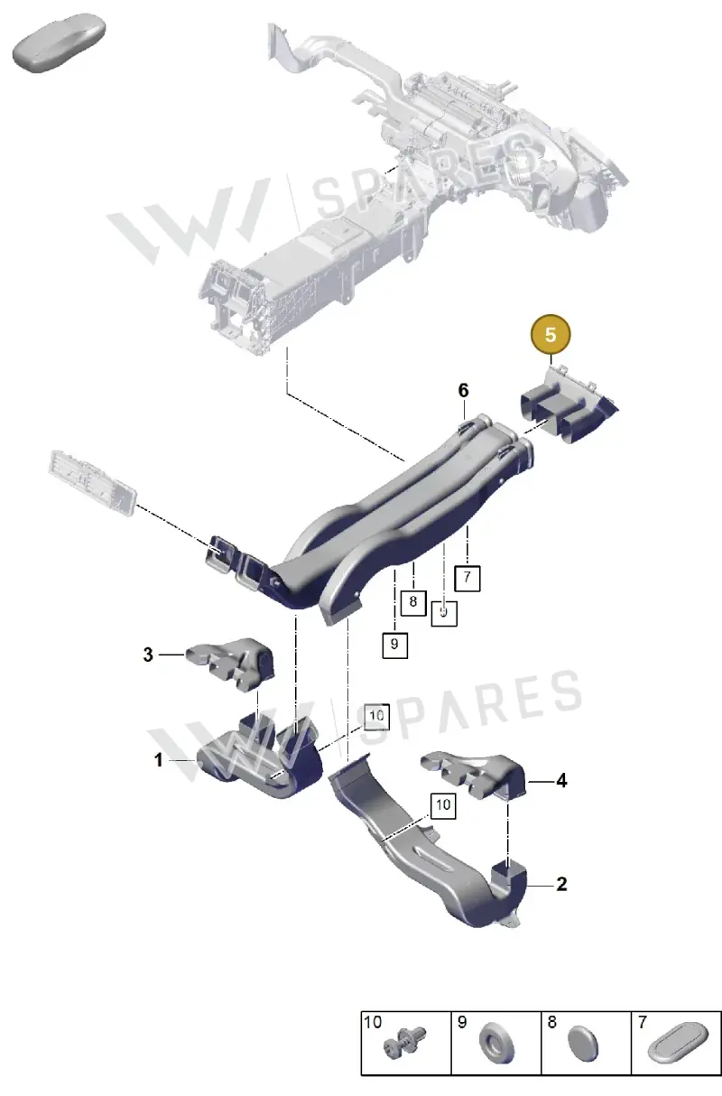 9Y0819693A — Porsche Cayenne Coupe (2023-2023) diagram p60814200, position 5