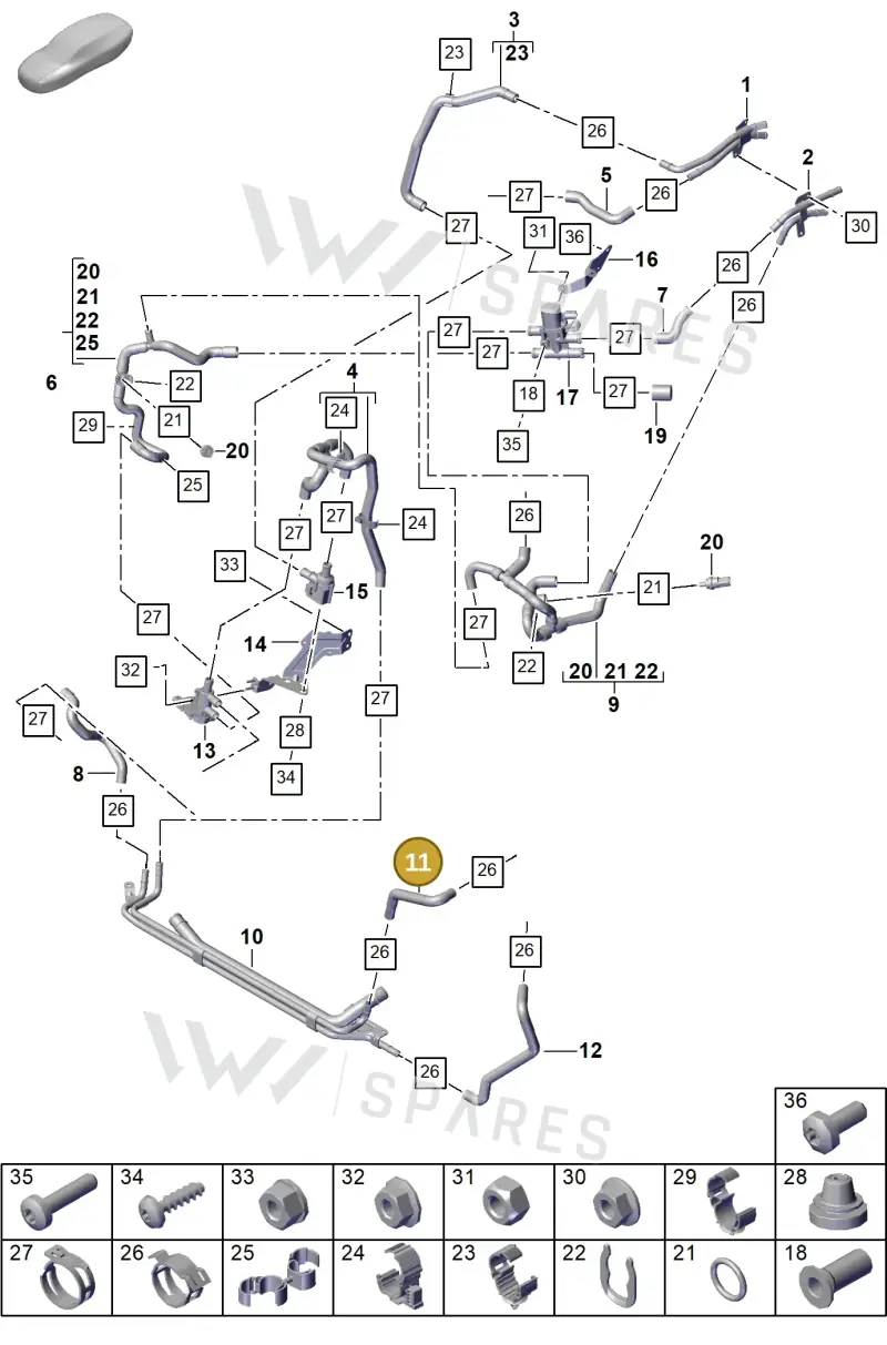 9Y0820454 — Porsche Cayenne Coupe (2023-2023) diagram p60815300, position 11