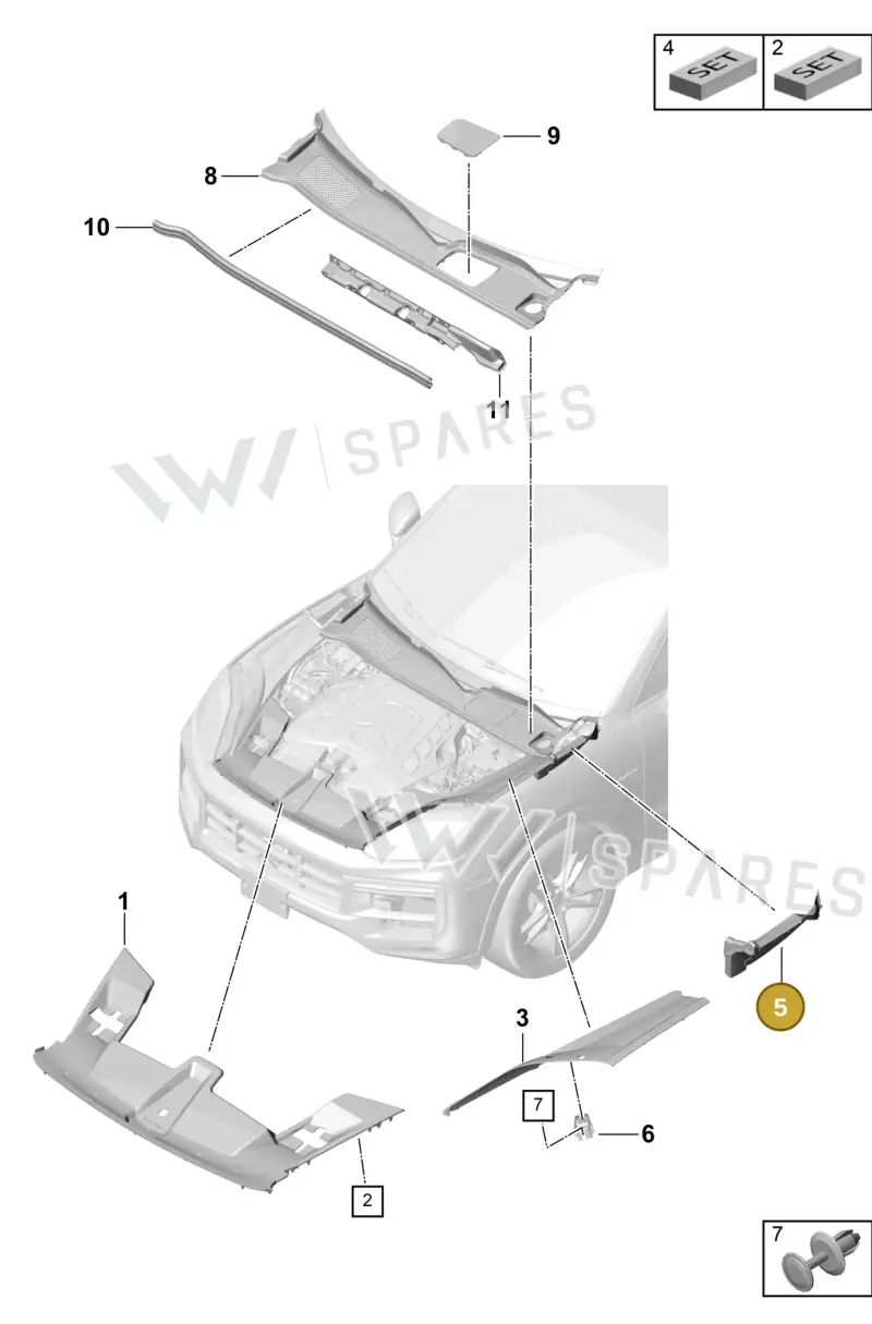 9Y0821170D — Porsche Cayenne Coupe (2023-2023) diagram p60807070, position 5