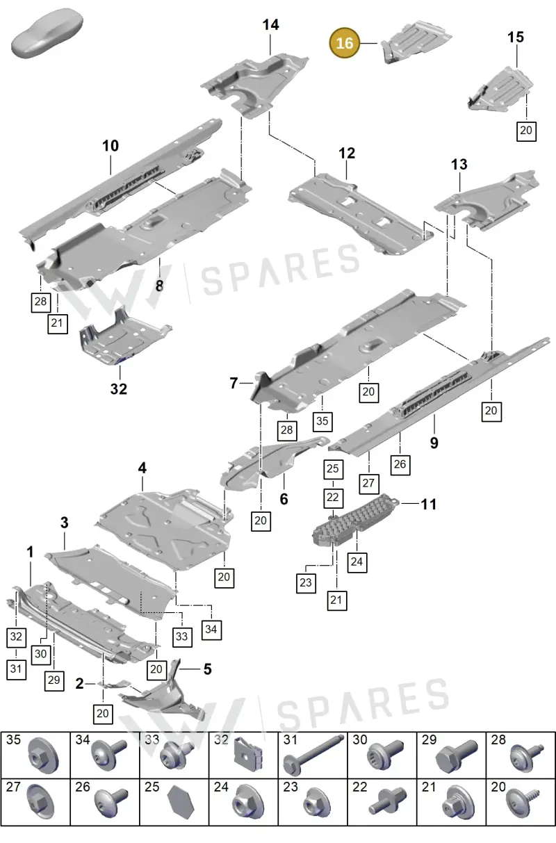 9Y0825096 — Porsche Cayenne Coupe (2023-2023) diagram p60801700, position 16