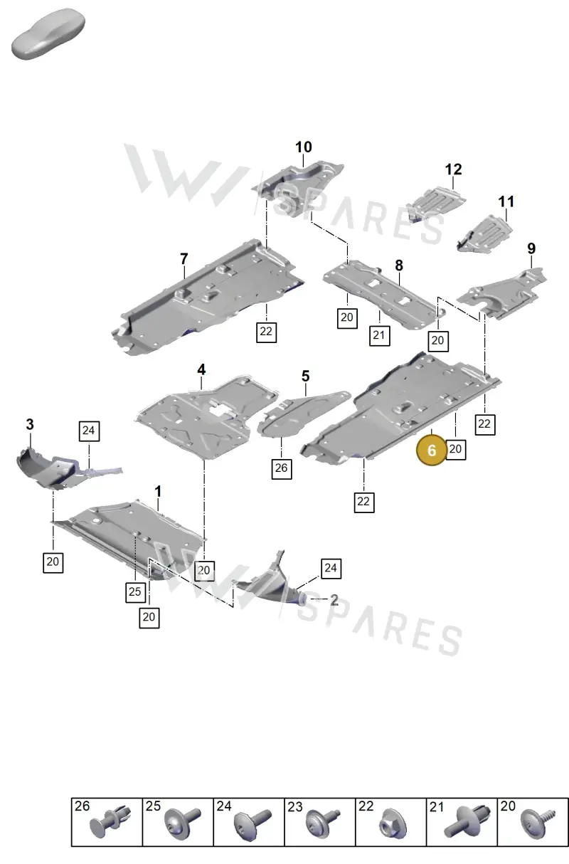 9Y0825205L — Porsche Cayenne Coupe (2023-2023) diagram p60801720, position 6