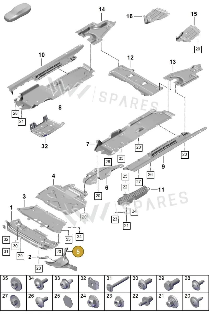 9Y0825317GOK1 — Porsche Cayenne Coupe (2023-2023) diagram p60801700, position 5