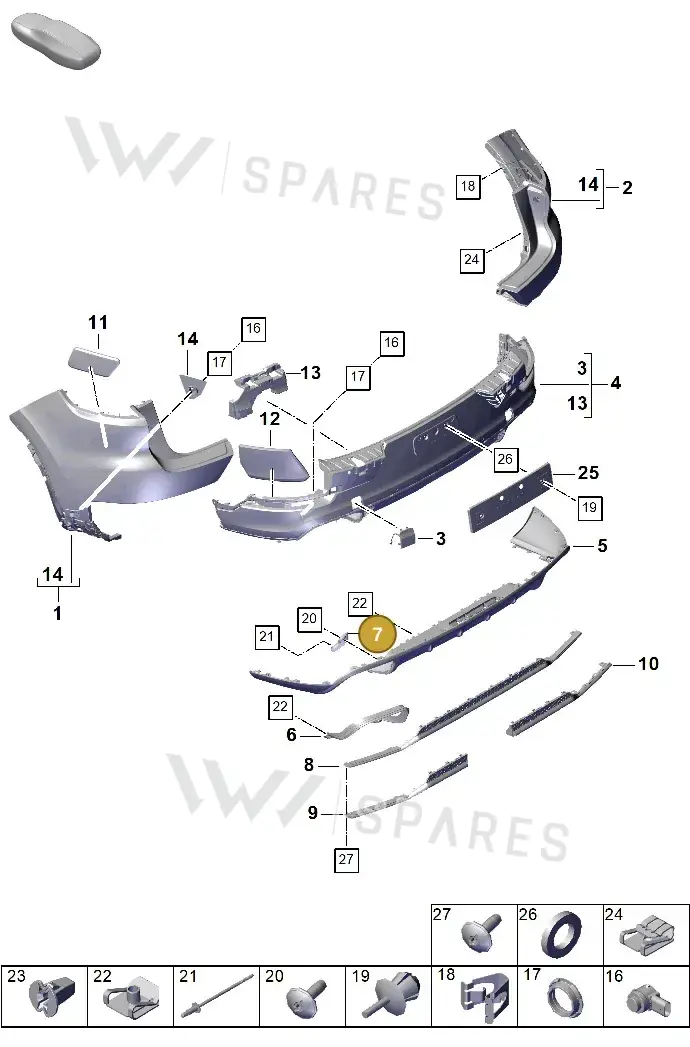9Y0825715A — Porsche Cayenne Coupe (2023-2023) diagram p60802500, position 7