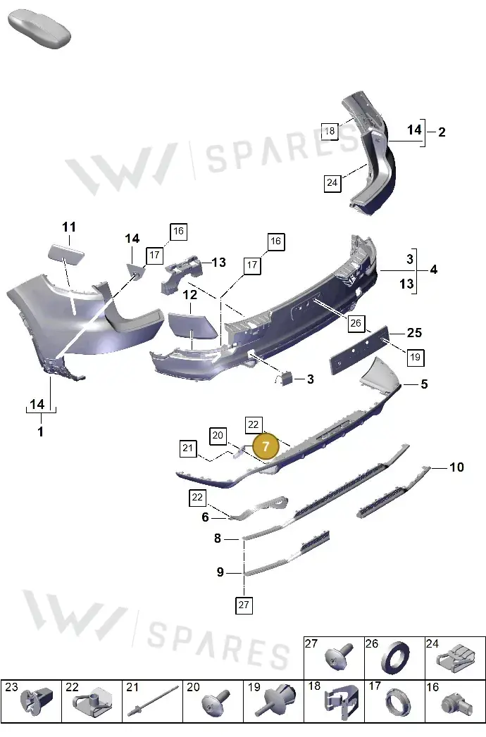 9Y0825716 — Porsche Cayenne Hybrid Coupe (2023-) diagram p60802500, position 7