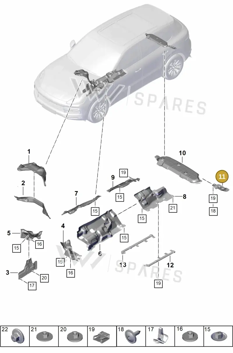 9Y0825753 — Porsche Cayenne Hybrid Coupe (2023-) diagram p60801725, position 11