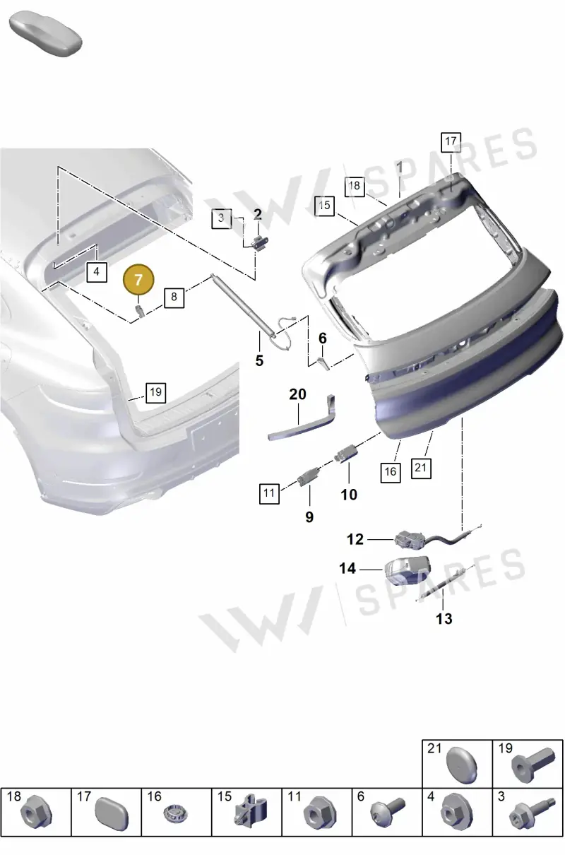 9Y0827428A — Porsche Cayenne Coupe (2023-2023) diagram p60803100, position 7