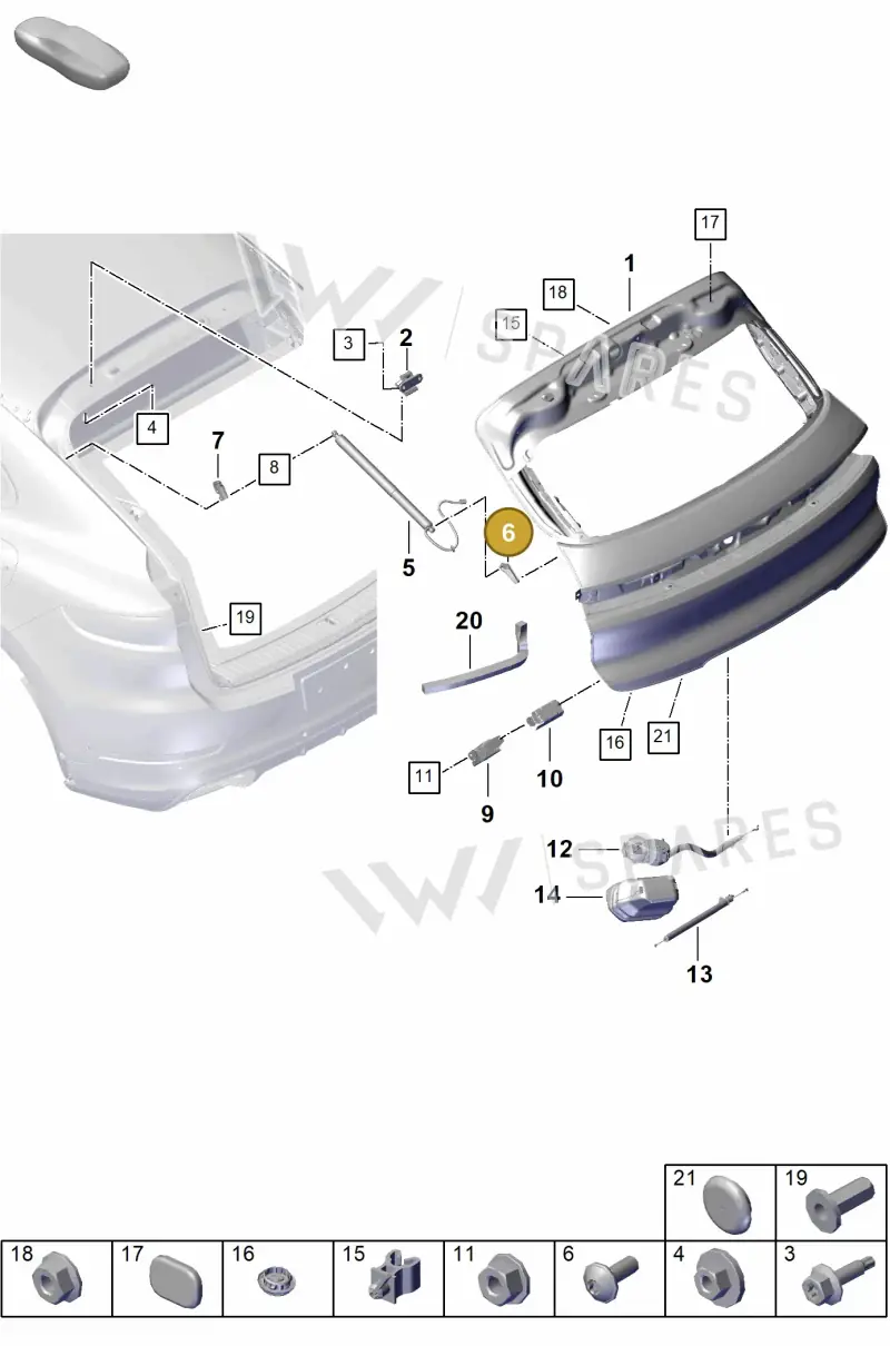 9Y0827601A — Porsche Cayenne Coupe (2023-2023) diagram p60803100, position 6