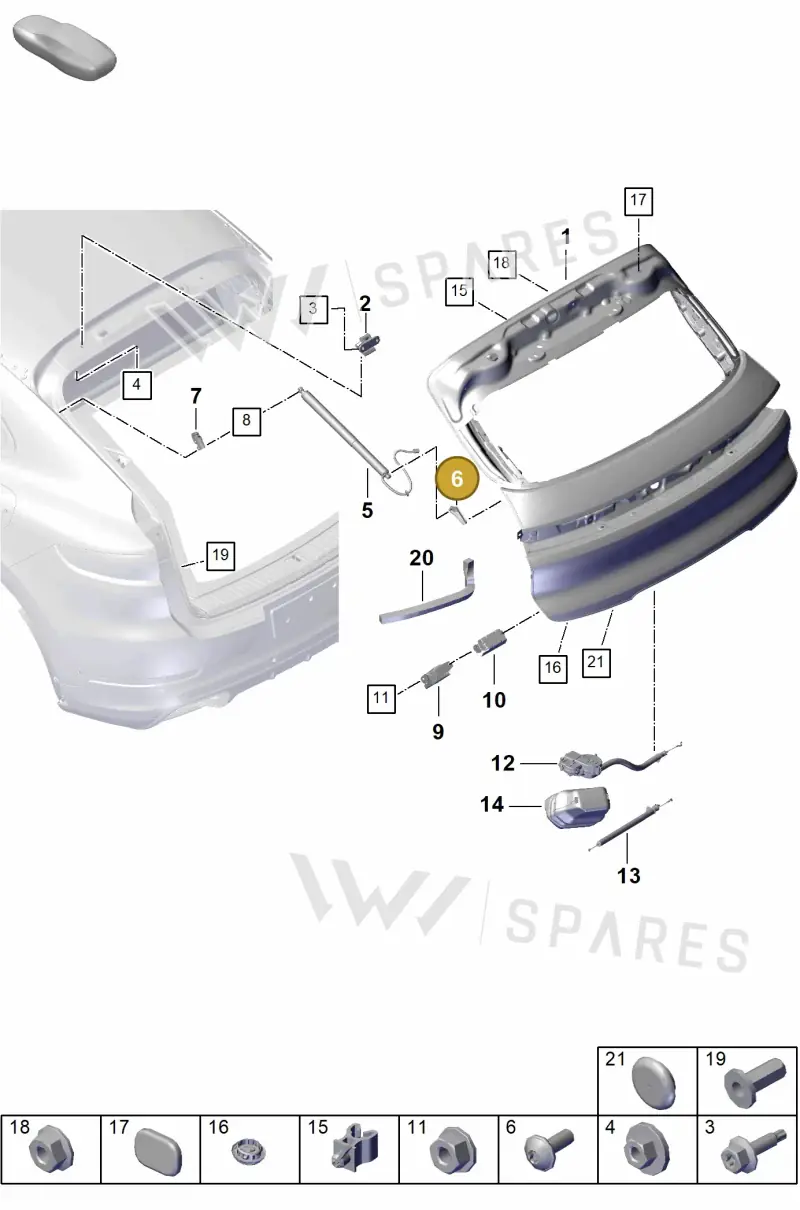 9Y0827602A — Porsche Cayenne Coupe (2023-2023) diagram p60803100, position 6