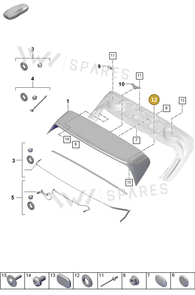 9Y0827911A — Porsche Cayenne Coupe (2023-2023) diagram p60803150, position 12