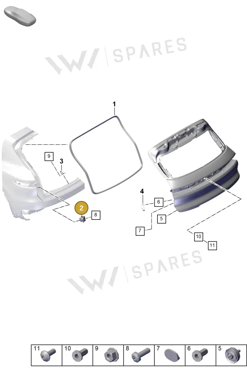 9Y0829733E — Porsche Cayenne Coupe (2023-2023) diagram p60803120, position 2
