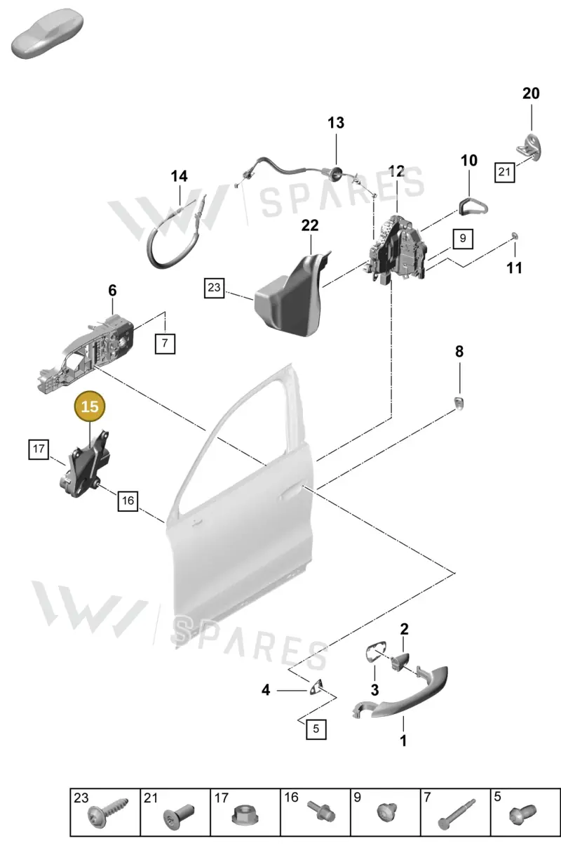 9Y0837003 — Porsche Cayenne Coupe (2023-2023) diagram p60804200, position 15