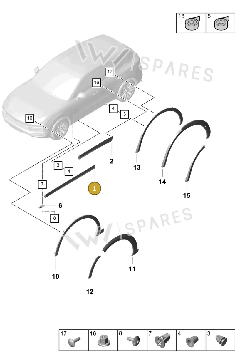9Y0837096CYOK1 — Porsche Cayenne (2017-2023) diagram p51810020, position 1