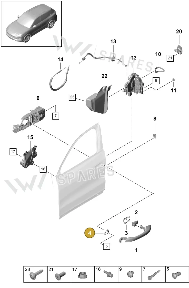9Y0837209A — Porsche Cayenne (2017-2023) diagram p51804030, position 4