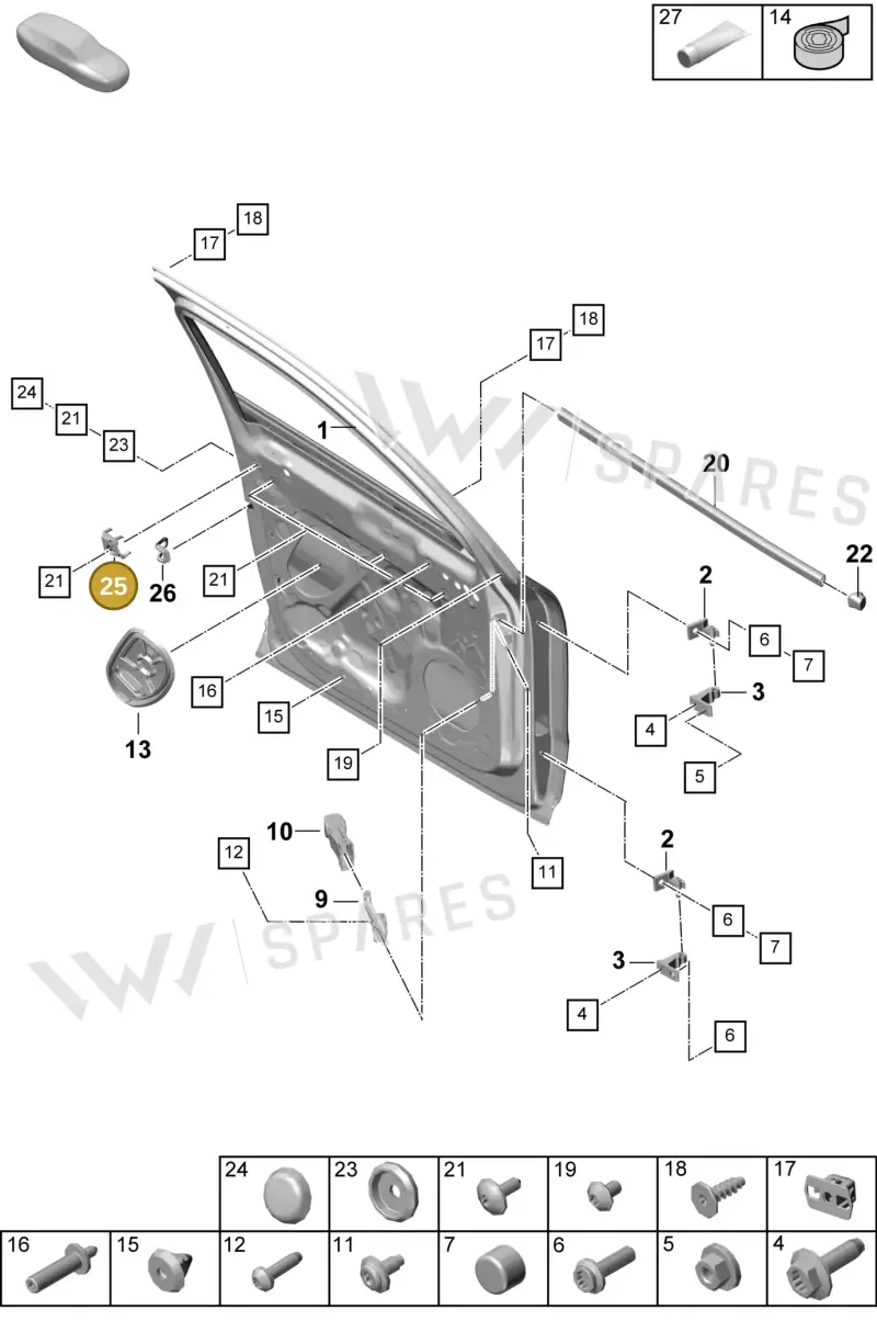 9Y0837350A — Porsche Cayenne Coupe (2023-2023) diagram p60804000, position 25