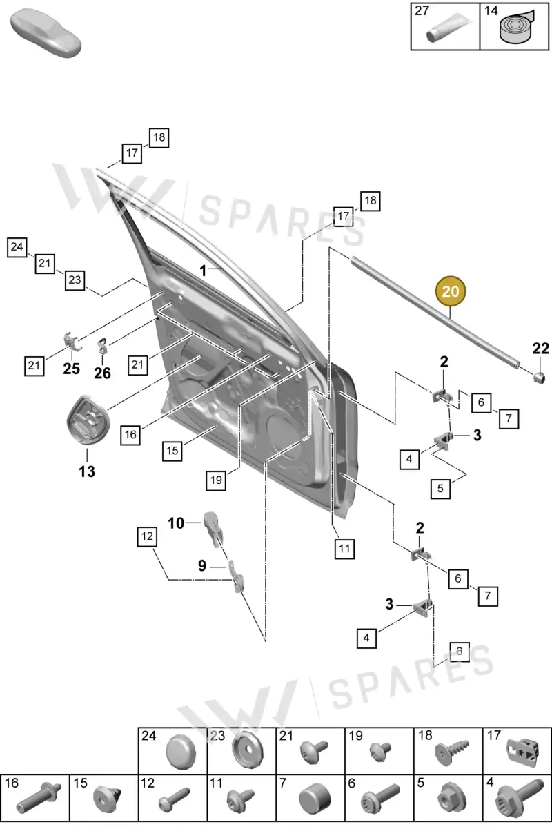 9Y0837417D — Porsche Cayenne Coupe (2023-2023) diagram p60804000, position 20