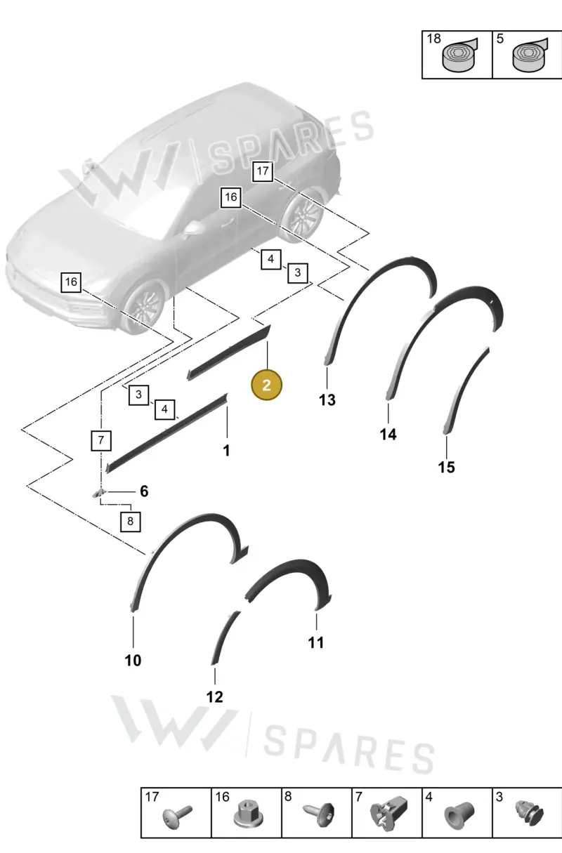 9Y0839095CYOK1 — Porsche Cayenne (2017-2023) diagram p51810020, position 2