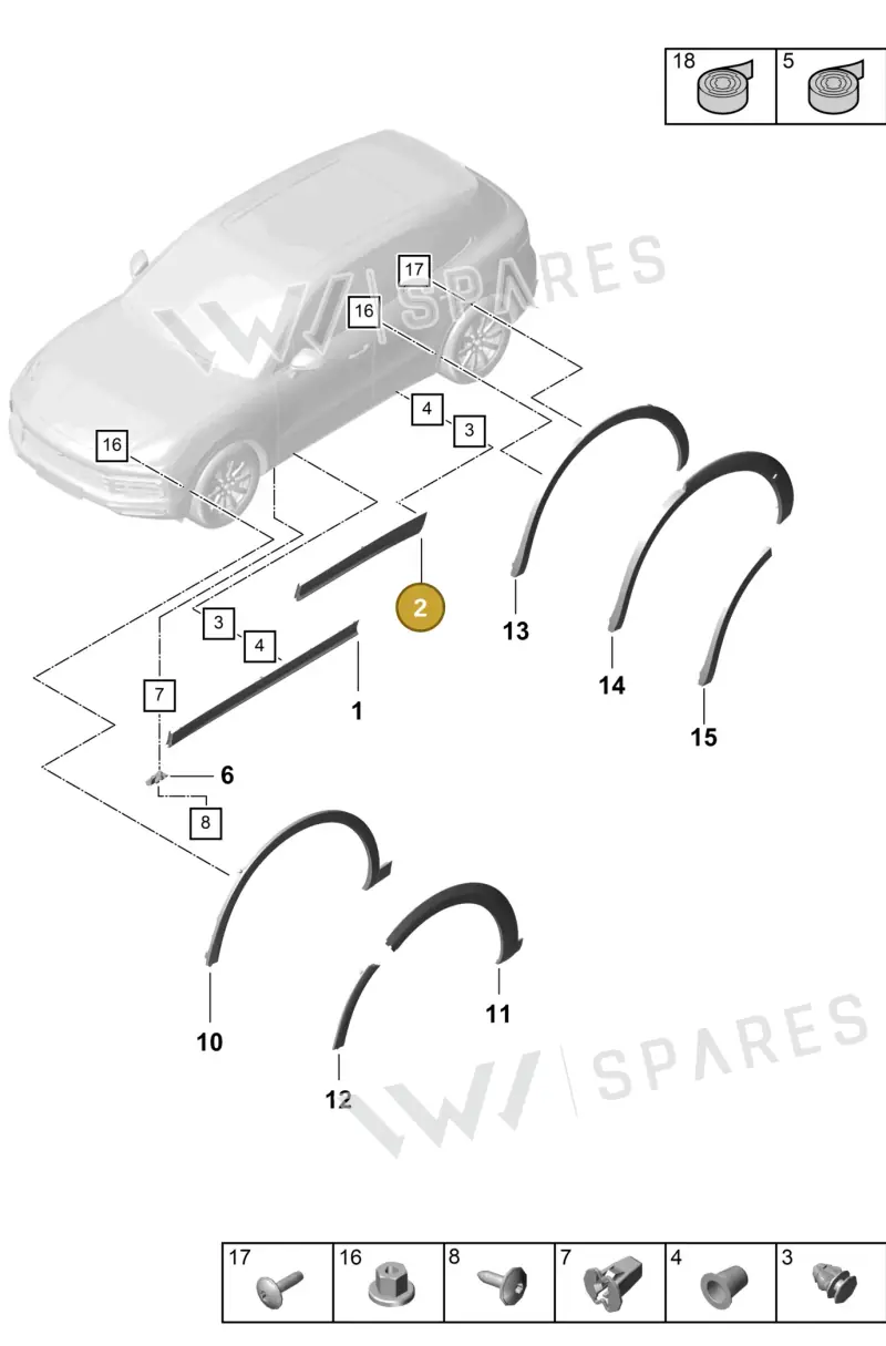 9Y0839095EYG2X — Porsche Cayenne (2017-2023) diagram p51810020, position 2