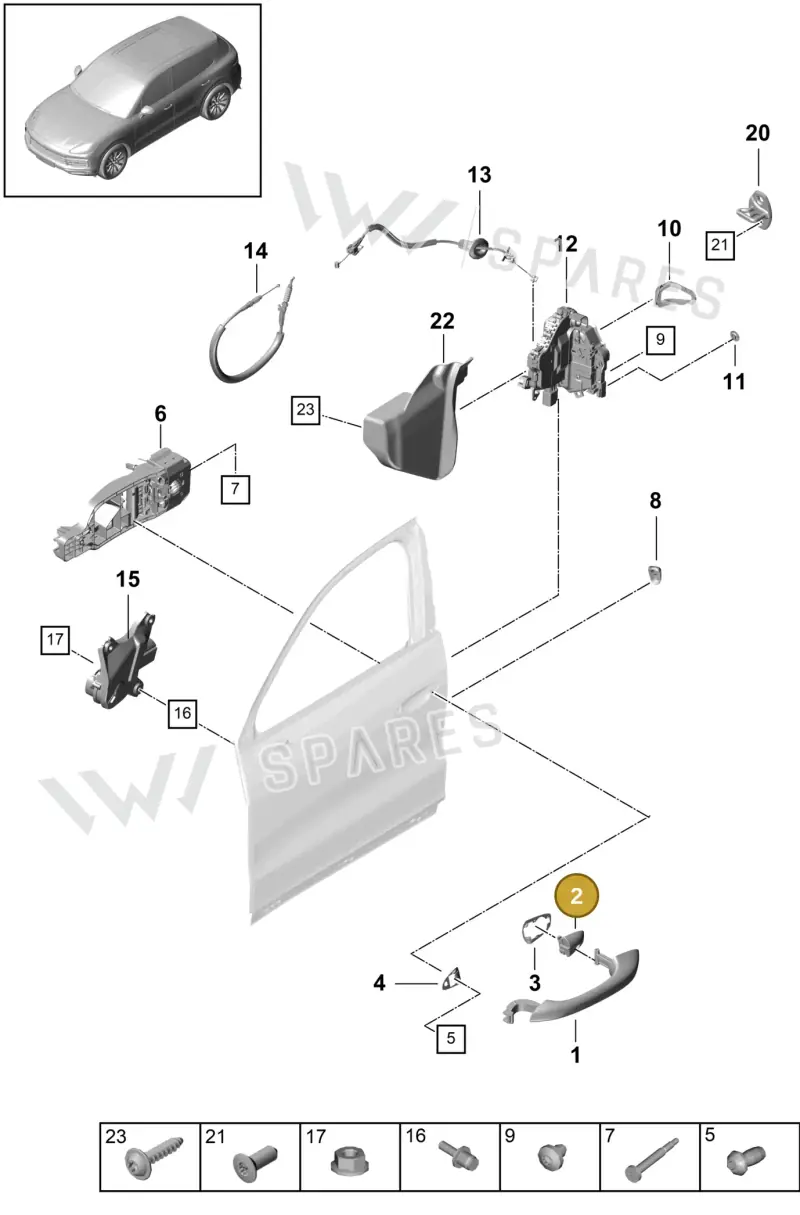 9Y0839330 — Porsche Cayenne (2017-2023) diagram p51804030, position 2