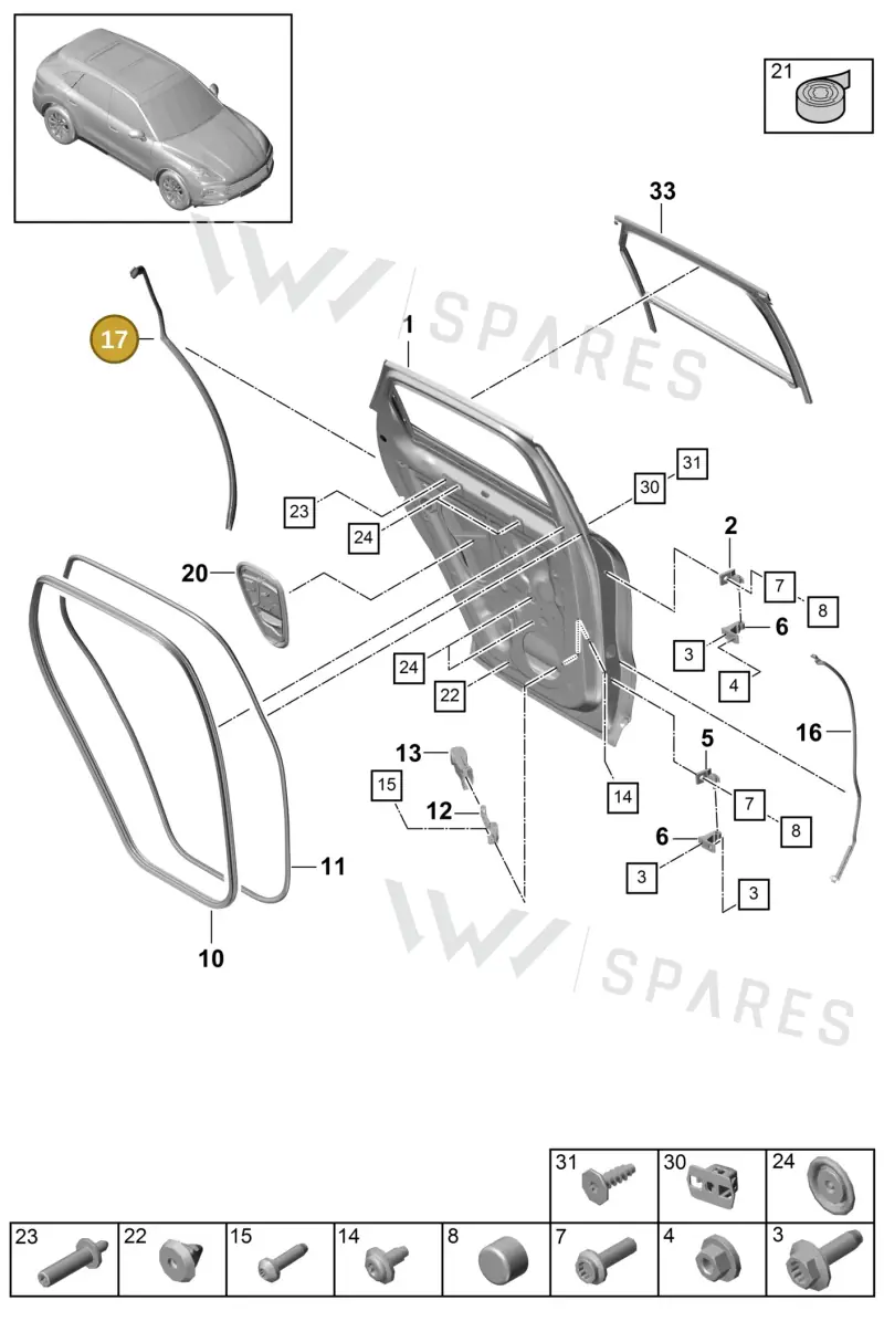 9Y0839762B — Porsche Cayenne (2017-2023) diagram p51804015, position 17