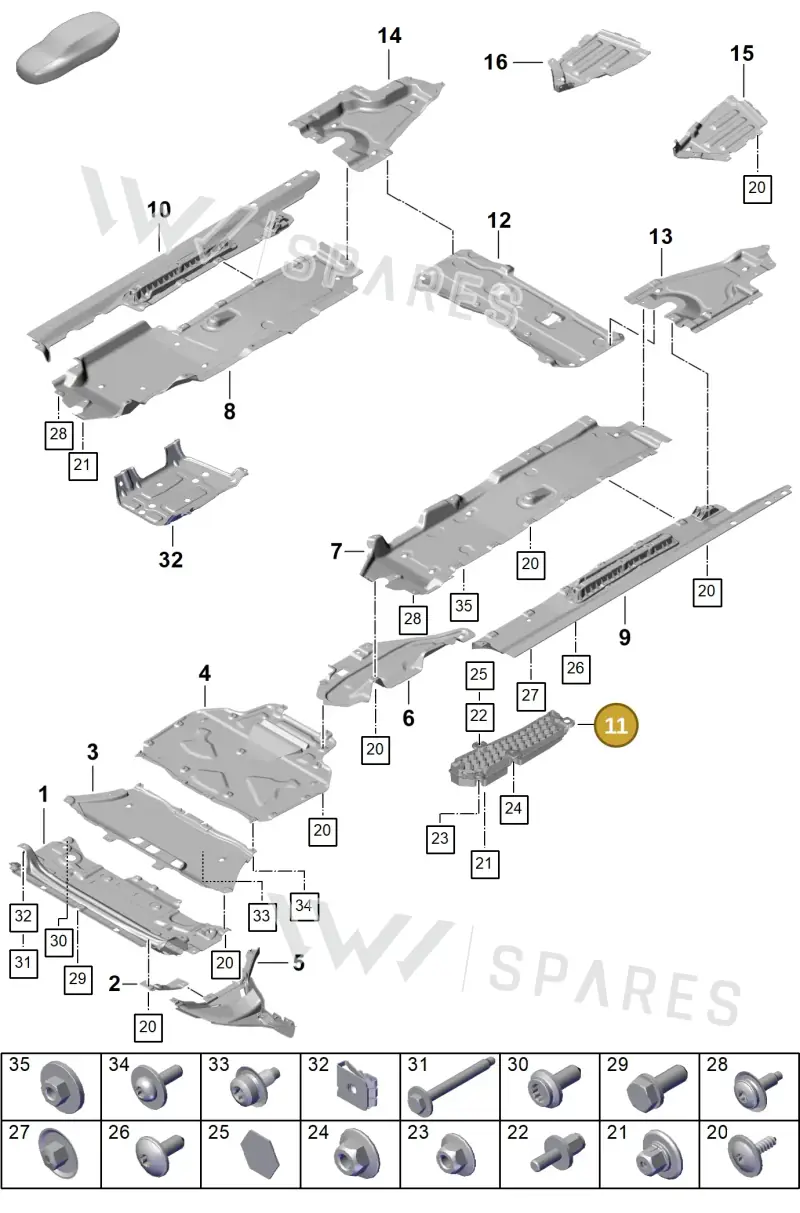 9Y0853587 — Porsche Cayenne Coupe (2023-2023) diagram p60801700, position 11