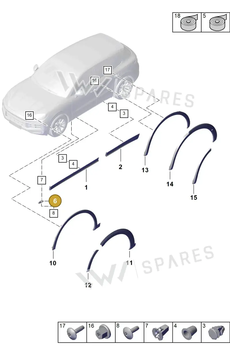 9Y0853647B — Porsche Cayenne Coupe (2023-2023) diagram p60810300, position 6