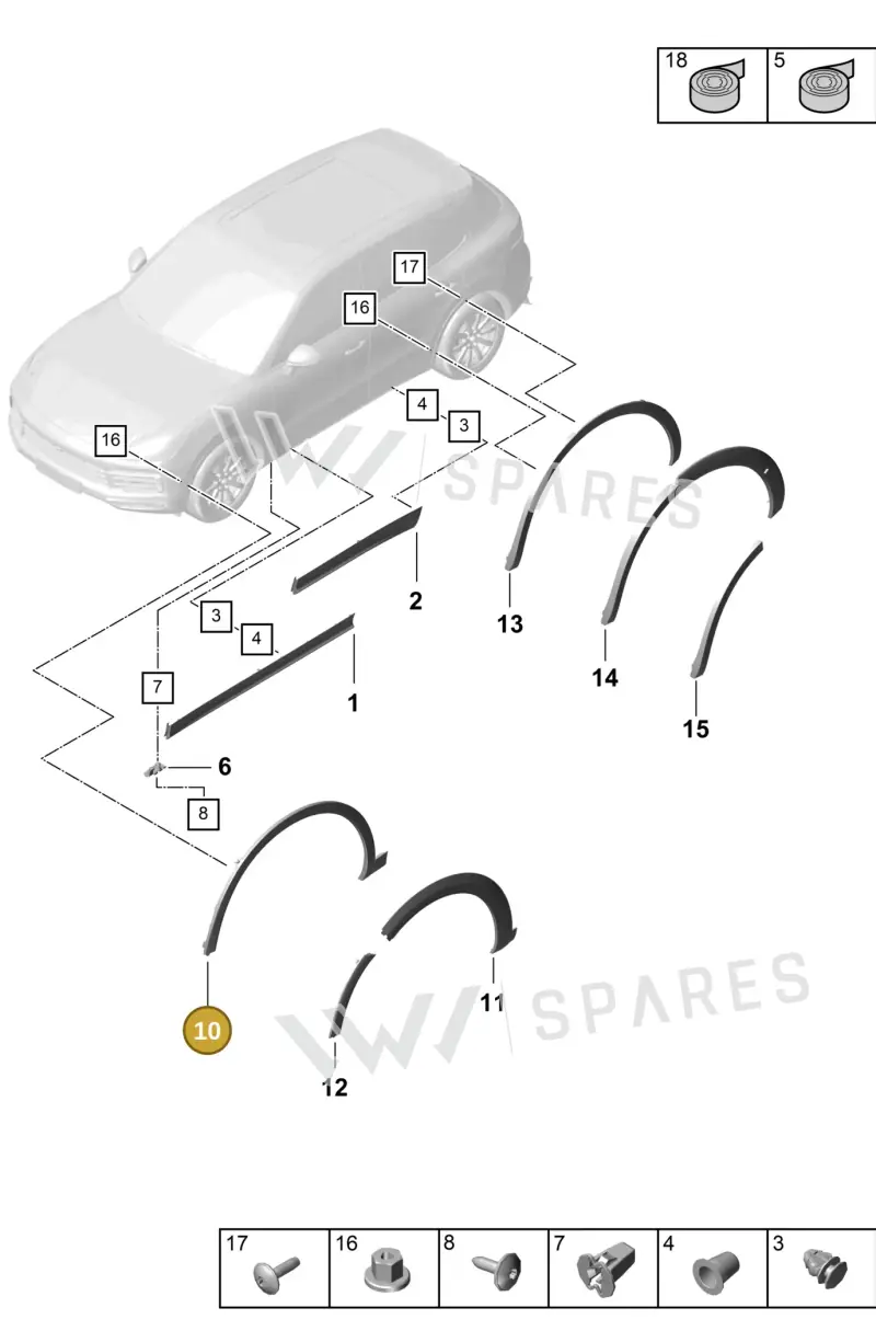 9Y0853717KG2X — Porsche Cayenne (2017-2023) diagram p51810020, position 10