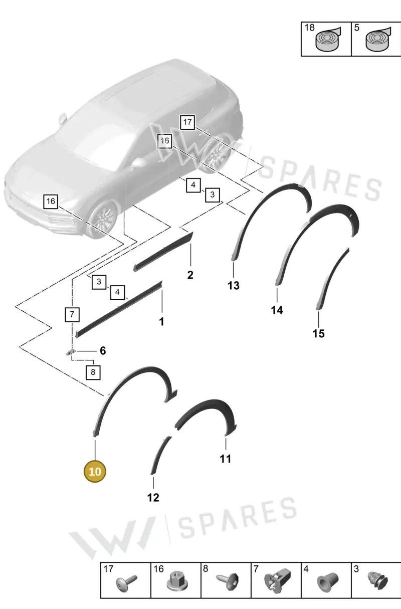 9Y0853717LG2X — Porsche Cayenne (2017-2023) diagram p51810020, position 10