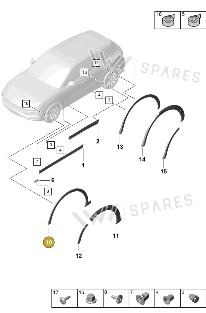 9Y0853718KG2X — Porsche Cayenne (2017-2023) diagram p51810020, position 10