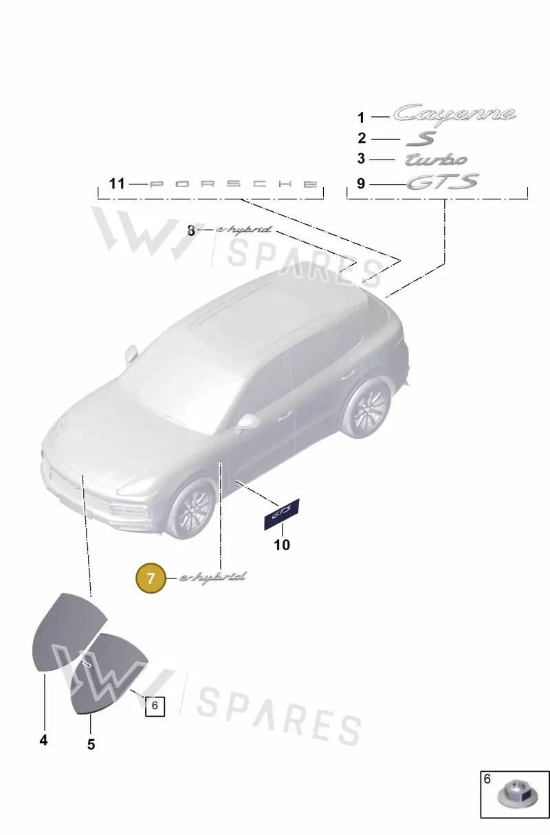 9Y0854500B — Porsche Cayenne Diesel V6 (2017-2023) diagram p51810010, position 7