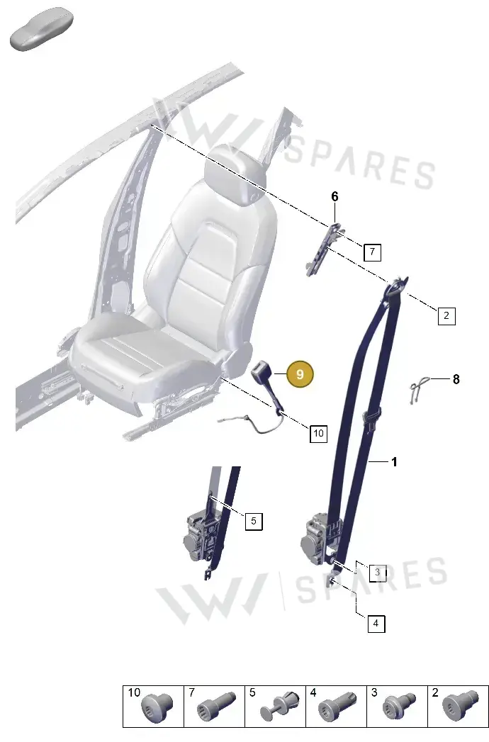 9Y0857755E — Porsche Cayenne Coupe (2023-2023) diagram p60812000, position 9
