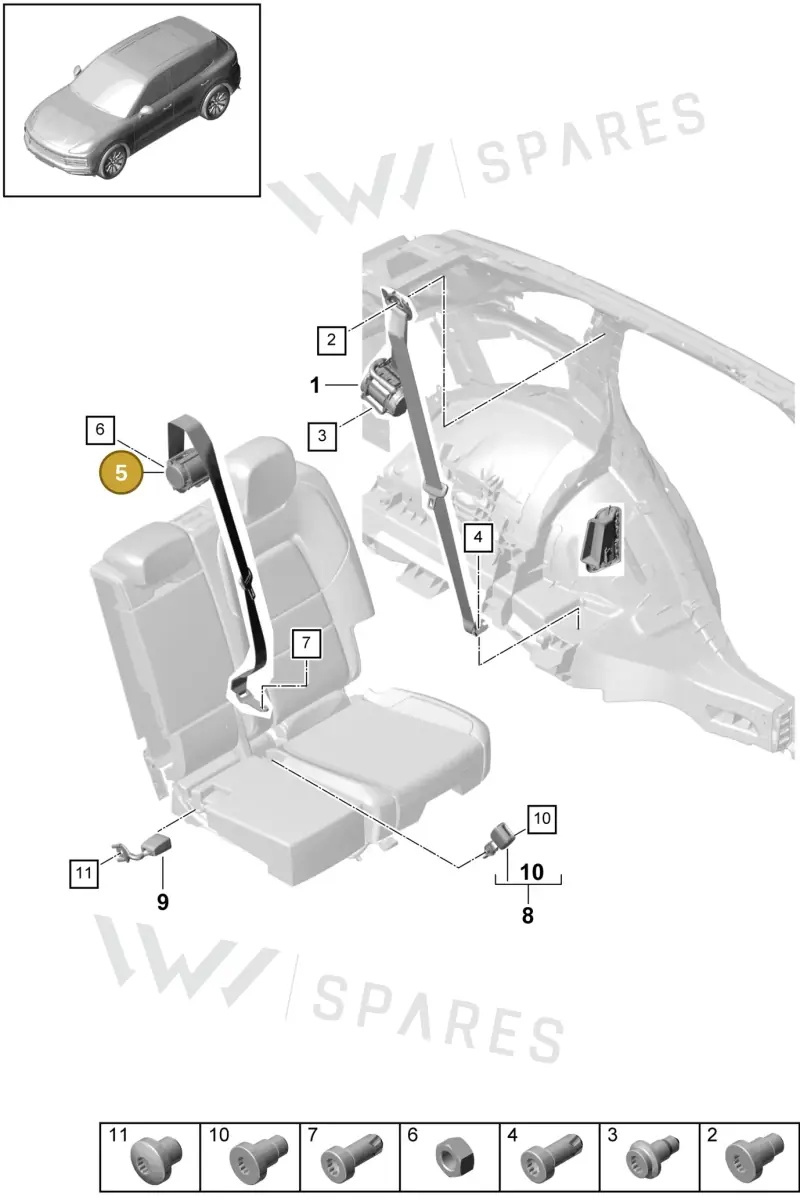 9Y0857807OL8 — Porsche Cayenne (2017-2023) diagram p51812005, position 5