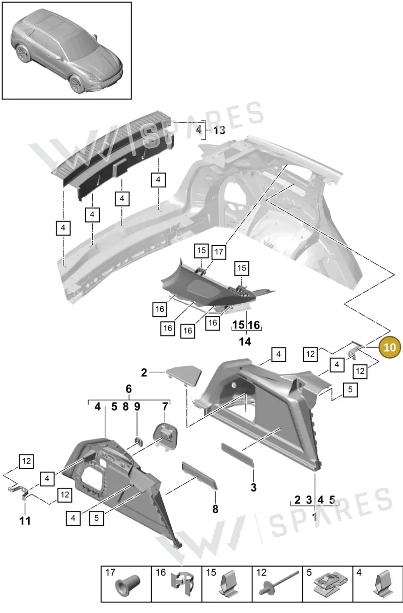 9Y0863253A — Porsche Cayenne (2017-2023) diagram p51807050, position 10