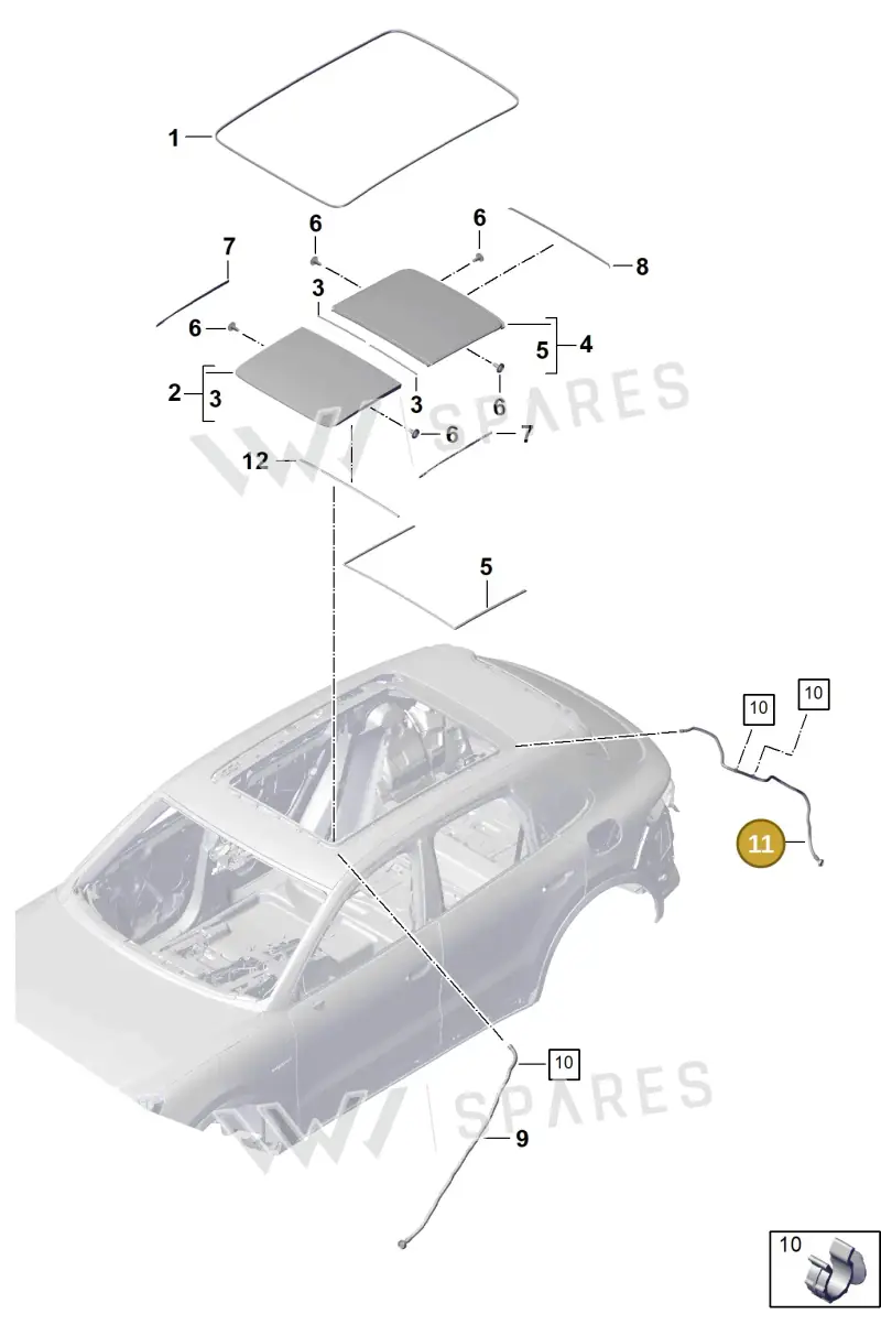 9Y0877204A — Porsche Cayenne Coupe (2023-2023) diagram p60811000, position 11