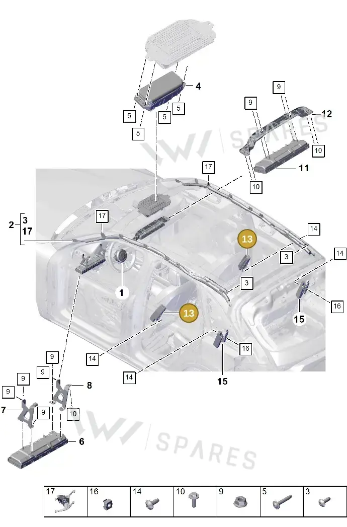 9Y0880241H — Porsche Cayenne Coupe (2023-2023) diagram p60812500, position 13