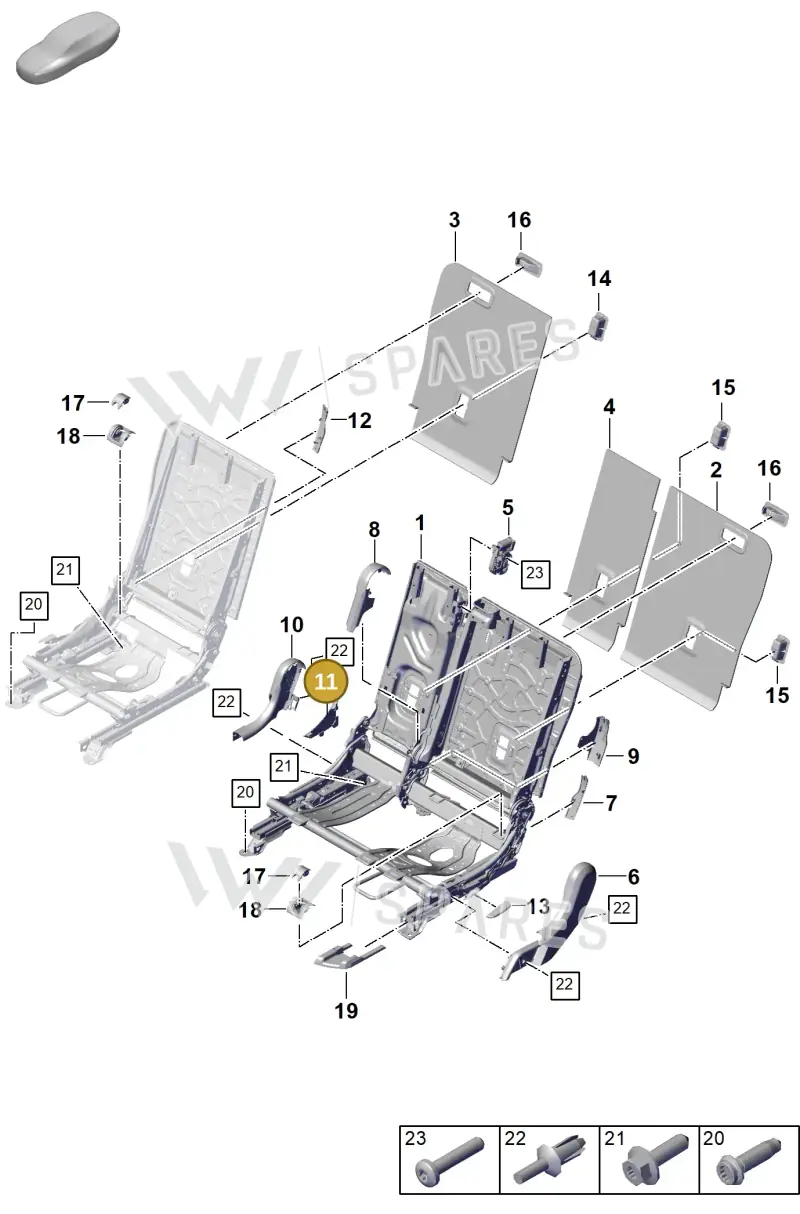 9Y08858021E0 — Porsche Cayenne Coupe (2023-2023) diagram p60818000, position 11