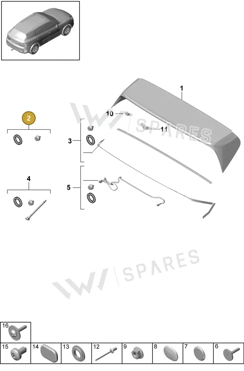 9Y0898333 — Porsche Cayenne (2017-2023) diagram p51803030, position 2
