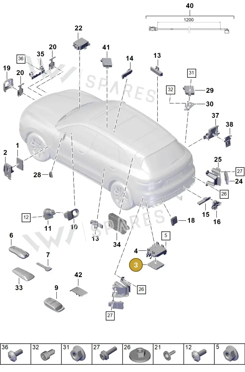 9Y0907064BJ — Porsche Cayenne (2017-2023) diagram p51901003, position 3