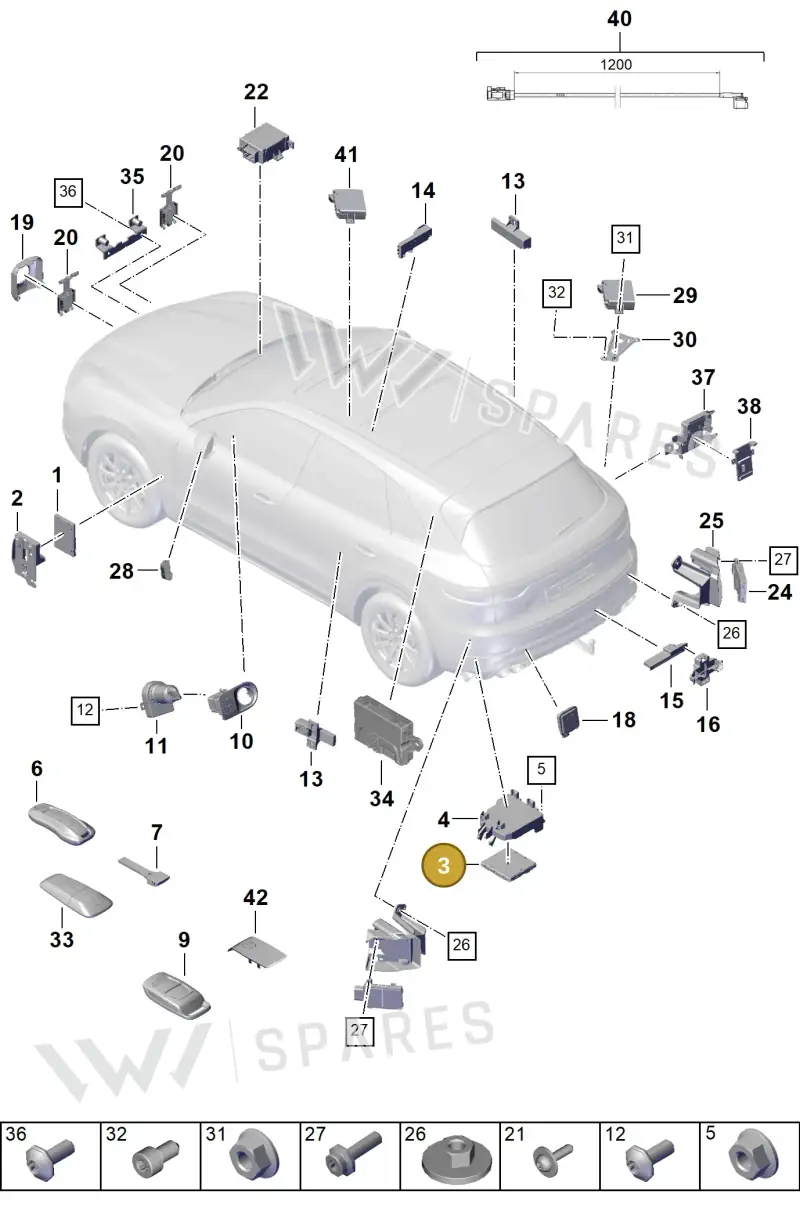 9Y0907064BT — Porsche Cayenne (2017-2023) diagram p51901003, position 3