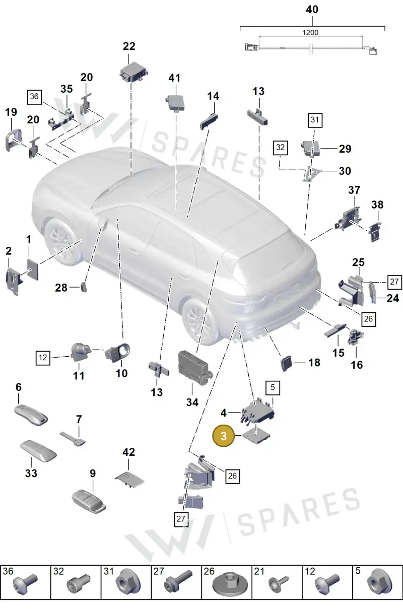 9Y0907064ES — Porsche Cayenne (2017-2023) diagram p51901003, position 3