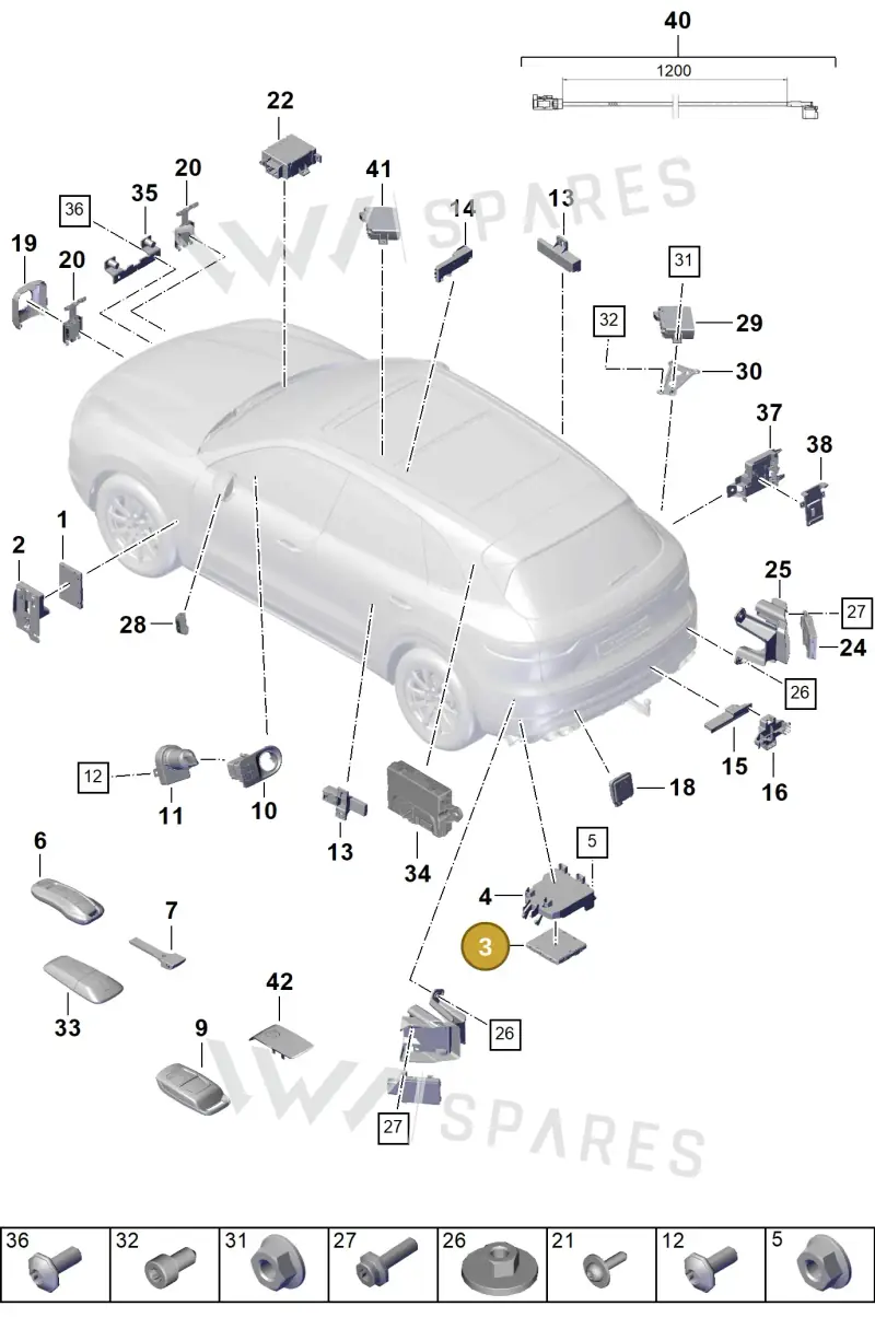 9Y0907064FK — Porsche Cayenne (2017-2023) diagram p51901003, position 3