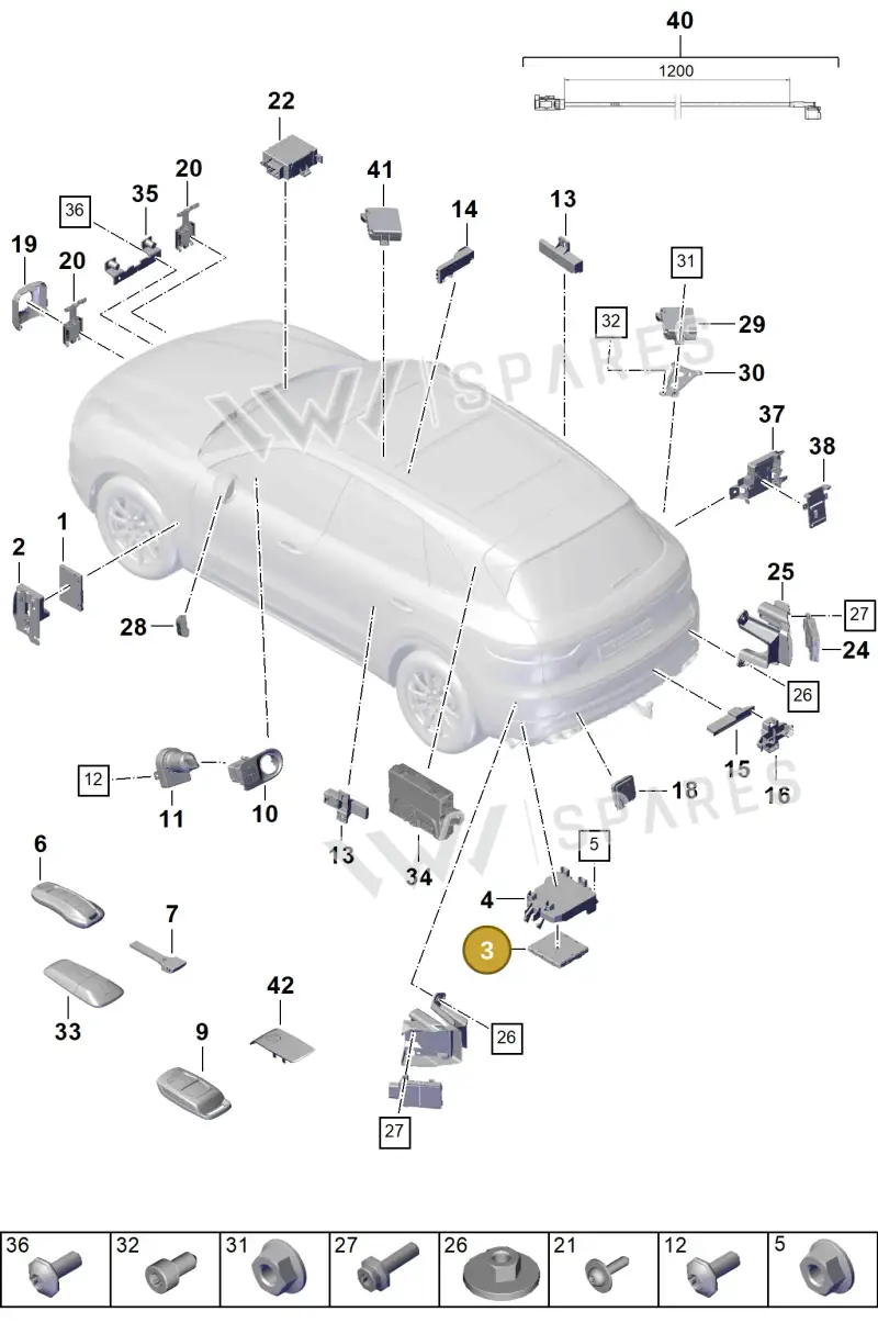 9Y0907064FT — Porsche Cayenne (2017-2023) diagram p51901003, position 3