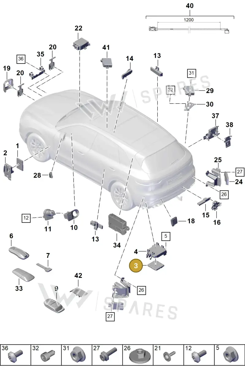 9Y0907064GK — Porsche Cayenne (2017-2023) diagram p51901003, position 3