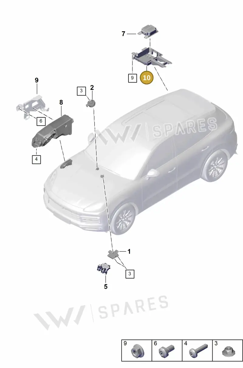 9Y0907113 — Porsche Cayenne Coupe (2023-2023) diagram p60901600, position 10